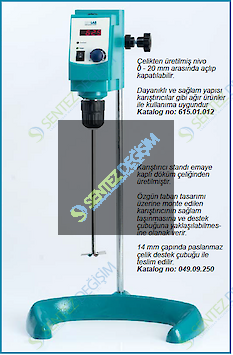 ISOLAB 615.01.001 Karıştırıcı - Mekanik - 20 Lt - Led Göstergeli / 1 Adet