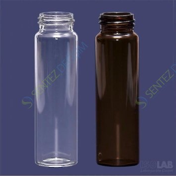 ISOLAB 095.03.012 Vial - Vida Kapak - N24 - 27,5 x 95 mm - 40 ml - Amber
