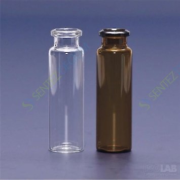 ISOLAB 095.03.003 Vial - Crimp Kapak - N20 - 22,5 x 54,5 mm - 10 ml - Şeffaf