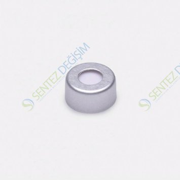 ISOLAB 096.02.001 Crimp Kapak + Septa - Silikon / PTFE - Yarıksız - N11 Crimp Vial İçin