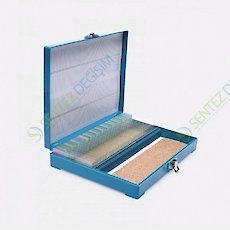 ISOLAB 076.02.012B Lam Kutusu - 100 Lam Kapasiteli - Metal Kilitli - Mavi