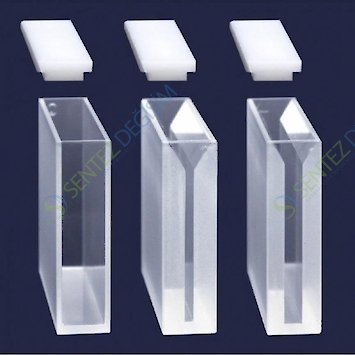 ISOLAB 098.01.008 Spektrofotometre Küveti - Es Kuvars - Yarı Mikro - 12,5X52,5X45 mm - 7,0 ml