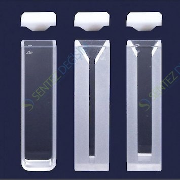 ISOLAB 098.01.006 Spektrofotometre Küveti - Optik Cam - Mikro - 12,5X12,5X45 mm - 0,70 ml