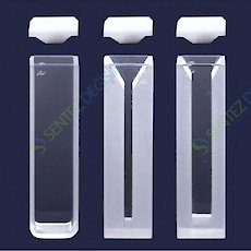 ISOLAB 098.01.005 Spektrofotometre Küveti - Optik Cam - Yarı Mikro - 12,5X12,5X45 mm - 1,40 ml