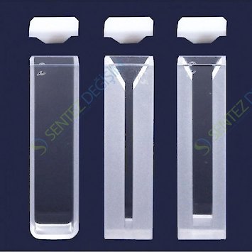 ISOLAB 098.01.003 Spektrofotometre Küveti - Es Kuvars - Mikro - 12,5X12,5X45 mm - 0,70 ml