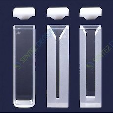 ISOLAB 098.01.002 Spektrofotometre Küveti - Es Kuvars - Yarı Mikro - 12,5X12,5X45 mm - 1,40 ml