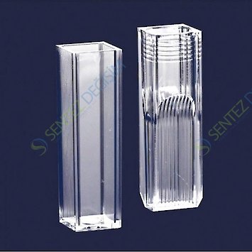 ISOLAB 098.02.001 Spektrofotometre Küveti - P.S - Yarı Mikro - 12,5X12,5X45 mm