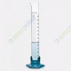 ISOLAB 016.07.025 Mezür - Uzun Form - P.P Tabanlı - B Kalite - Grup Sertifikalı - Beyaz Skala - 25 ml