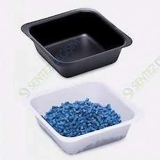 ISOLAB 037.21.250 Tartım Kabı - P.S - Kare Form - Siyah - 250 ml - 10 Adet - Gamma Steril