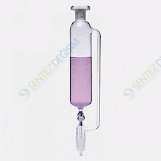 ISOLAB 032.03.901 Damlatma Hunisi - Cam - Silindirik - Basınç Borulu - PTFE Musluklu - 1000 ml