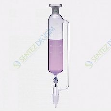 ISOLAB 032.03.250 Damlatma Hunisi - Cam - Silindirik - Basınç Borulu - PTFE Musluklu - 250 ml