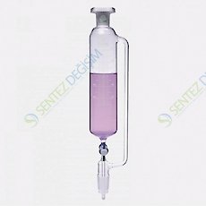 ISOLAB 032.03.100 Damlatma Hunisi - Cam - Silindirik - Basınç Borulu - PTFE Musluklu - 100 ml