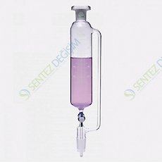 ISOLAB 032.03.050 Damlatma Hunisi - Cam - Silindirik - Basınç Borulu - PTFE Musluklu - 50 ml