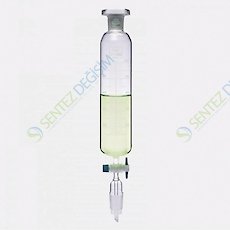 ISOLAB 032.02.250 Damlatma Hunisi - Cam - Silindirik - Dereceli - PTFE Musluklu - 250 ml