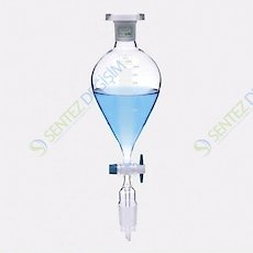 ISOLAB 032.01.250 Damlatma Hunisi - Cam - Armudi - Dereceli - PTFE Musluklu - 250 ml