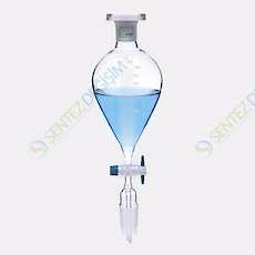 ISOLAB 032.01.050 Damlatma Hunisi - Cam - Armudi - Dereceli - PTFE Musluklu - 50 ml