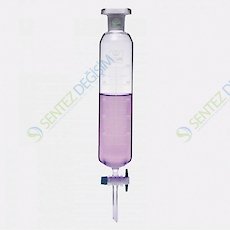 ISOLAB 031.06.100 Ayırma Hunisi - Cam - Silindirik - Dereceli - PTFE Musluklu - 100 ml