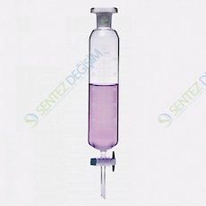 ISOLAB 031.06.050 Ayırma Hunisi - Cam - Silindirik - Dereceli - PTFE Musluklu - 50 ml