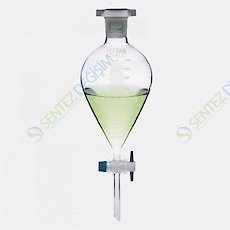 ISOLAB 031.04.902 Ayırma Hunisi - Cam - Armudi - Dereceli - PTFE Musluklu - 2000 ml