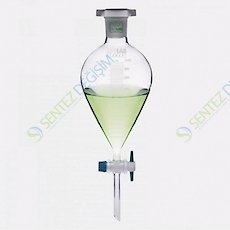 ISOLAB 031.04.901 Ayırma Hunisi - Cam - Armudi - Dereceli - PTFE Musluklu - 1000 ml