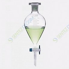 ISOLAB 031.04.250 Ayırma Hunisi - Cam - Armudi - Dereceli - PTFE Musluklu - 250 ml