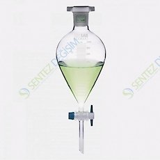 ISOLAB 031.04.100 Ayırma Hunisi - Cam - Armudi - Dereceli - PTFE Musluklu - 100 ml