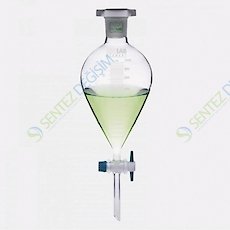 ISOLAB 031.04.050 Ayırma Hunisi - Cam - Armudi - Dereceli - PTFE Musluklu - 50 ml