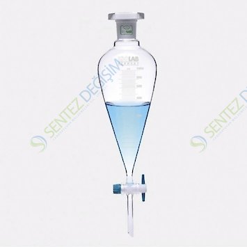 ISOLAB 031.02.100 Ayırma Hunisi - Cam - Konik - Dereceli - PTFE Musluklu - 100 ml