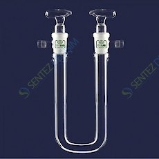 ISOLAB 065.63.130 Kurutma Tüpü - U Şekilli - Musluklu - 130 mm - Çap : 13 mm - Dişi Şilif : NS 14/23