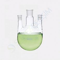 ISOLAB 030.46.901 Balon Dibi Yuvarlak 3 Boyunlu Paralel Yan Boyun Merkez Boyun NS 29/32 NS 19/26 - 1000 ml