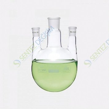 ISOLAB 030.46.250 Balon Dibi Yuvarlak 3 Boyunlu Paralel Yan Boyun Merkez Boyun : NS 29/32 Yan Boyun(lar) : NS 19/26 250 ml