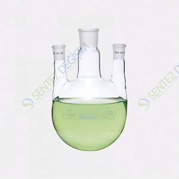 ISOLAB 030.45.901 Balon Dibi Yuvarlak 3 Boyunlu Paralel Yan Boyun Merkez Boyun : NS 29/32 Yan Boyun(lar) : NS 14/23 1000 ml