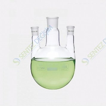 ISOLAB 030.42.250 Balon Dibi Yuvarlak 3 Boyunlu Paralel Yan Boyun Merkez Boyun : NS 14/23 Yan Boyun(lar) : NS 14/23 250 ml