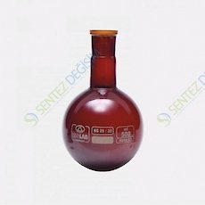 ISOLAB 030.12.501 Balon - Dibi Yuvarlak - Amber - Şilifli - 500 ml - NS 29/32