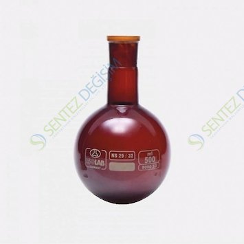 ISOLAB 030.12.053 Balon - Dibi Yuvarlak - Amber - Şilifli - 50 ml - NS 29/32