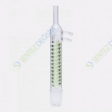 ISOLAB 035.13.500 Soğutucu - Dimroth - Soxhlet için - 500 mm - Erkek Şilif : NS 45/40 - Cam Yan Kol