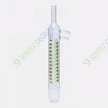 ISOLAB 035.13.250 Soğutucu - Dimroth - Soxhlet için - 100/250 mm - Erkek Şilif : NS 45/40 - Cam Yan Kol