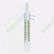 ISOLAB 035.13.070 Soğutucu - Dimroth - Soxhlet için - 70 mm - Erkek Şilif : NS 34/35 - Cam Yan Kol