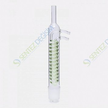 ISOLAB 035.13.070 Soğutucu - Dimroth - Soxhlet için - 70 mm - Erkek Şilif : NS 34/35 - Cam Yan Kol