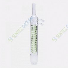 ISOLAB 035.13.030 Soğutucu - Dimroth - Soxhlet için - 160 mm - Erkek Şilif : NS 29/32 - Cam Yan Kol