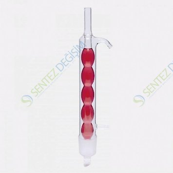 ISOLAB 035.11.070 Soğutucu - Allihn - Soxhlet İçin - 70 ml - Erkek Şilif : NS 34/35 - Cam Yan Kol