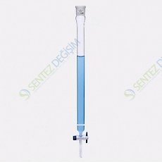 ISOLAB 066.11.005 Kromotografi Kolonu - Dişi Şilifli & Fritli - 600 mm - Çap.30 mm - Dişi Şilif: NS 29/32