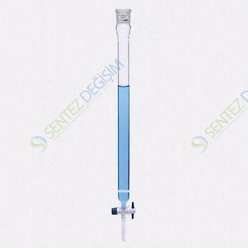 ISOLAB 066.11.003 Kromotografi Kolonu - Dişi Şilifli & Fritli - 200 mm - Çap.15 mm - Dişi Şilif: NS 14/23