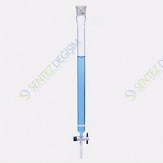 ISOLAB 066.11.002 Kromotografi Kolonu - Dişi Şilifli & Fritli - 300 mm - Çap.10 mm - Dişi Şilif: NS 14/23