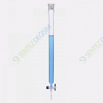 ISOLAB 066.10.004 Kromotografi Kolonu - Dişi Şilifli & Fritsiz - 600 mm - Çap.30 mm - Dişi Şilif: NS 29/32