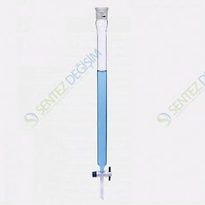 ISOLAB 066.10.001 Kromotografi Kolonu - Dişi Şilifli & Fritsiz - 200 mm - Çap.10 mm - Dişi Şilif: NS 14/23