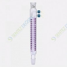 ISOLAB 033.18.253 Soğutucu - Dimroth - 250 mm - Dişi Şilif : NS 29/32 - Erkek Şilif : NS 29/32 - P.P Yan Kol