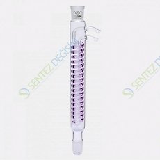 ISOLAB 033.17.250 Soğutucu - Dimroth - 250 mm - Dişi Şilif : NS 14/23 - Erkek Şilif : NS 14/23 - Cam Yan Kol