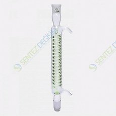 ISOLAB 033.15.403 Soğutucu - Spiralli - 400 mm - Dişi Şilif : NS 29/32 - Erkek Şilif : NS 29/32 - Cam Yan Kol