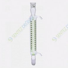 ISOLAB 033.15.160 Soğutucu - Spiralli - 160 mm - Dişi Şilif : NS 14/23 - Erkek Şilif : NS 14/23 - Cam Yan Kol